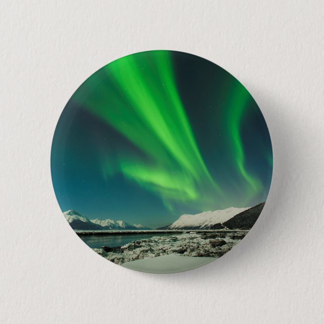Chapa Redonda De 5 Cm Turnagain Arm Aurora (Anverso)