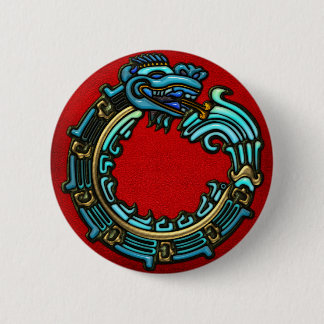 Chapa Redonda De 5 Cm Turquoise Quetzalcoatl