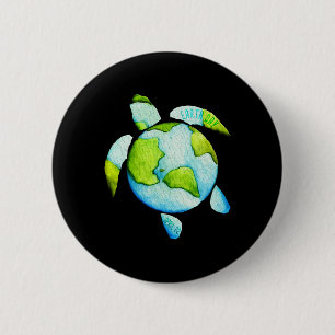 Chapa Redonda De 5 Cm Turtle Sea Turtle Planet 22 de abril Día de la Tie
