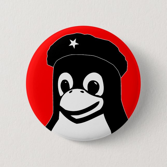 Chapa Redonda De 5 Cm Tux Guevara (Anverso)