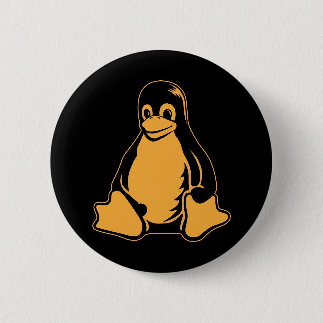 Chapa Redonda De 5 Cm Tux Penguin - (Linux, Open Source, Copyleft, FSF) (Anverso)