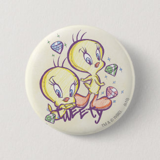 Chapa Redonda De 5 Cm TWEETY™ con Gemas
