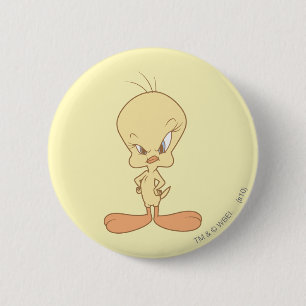 Chapa Redonda De 5 Cm Tweety Enojado
