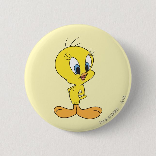 Chapa Redonda De 5 Cm Tweety Haha (Anverso)