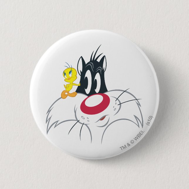 Chapa Redonda De 5 Cm Tweety In Action Pose 12 (Anverso)