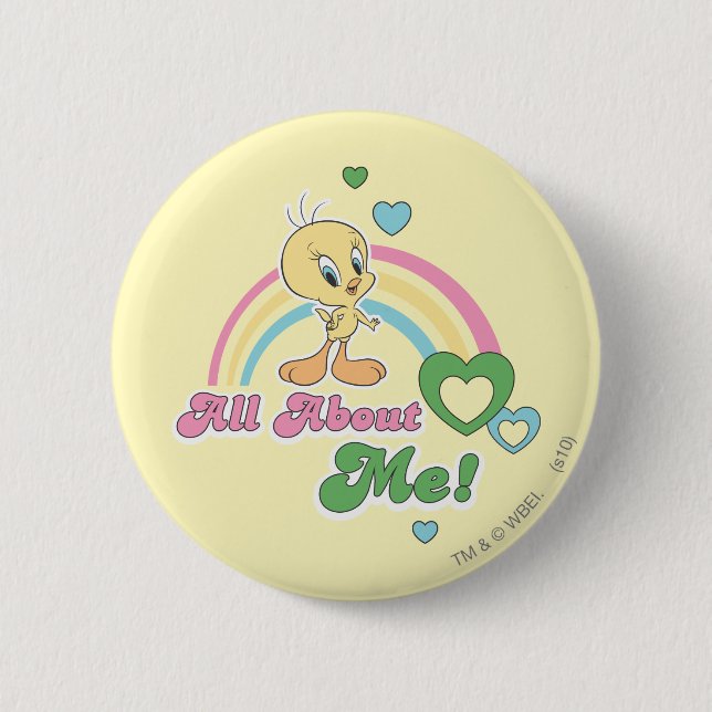 Chapa Redonda De 5 Cm Tweety "Todo Sobre Mí" (Anverso)