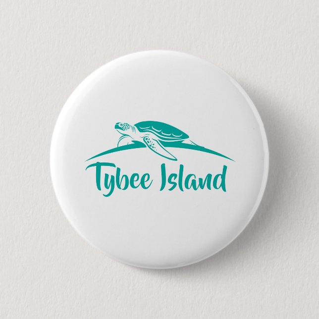 Chapa Redonda De 5 Cm Tybee Green Turtle (Anverso)