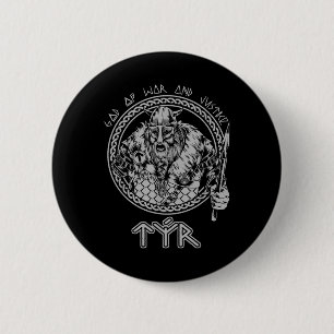 Chapa Redonda De 5 Cm Tyr Dioses De Guerra Y Justicia Viking Nordic Nors