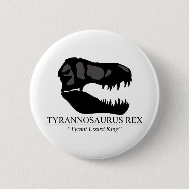 Chapa Redonda De 5 Cm Tyrannosaurus Rex Skull (Anverso)