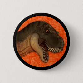 Chapa Redonda De 5 Cm Tyrannosaurus verde oliva
