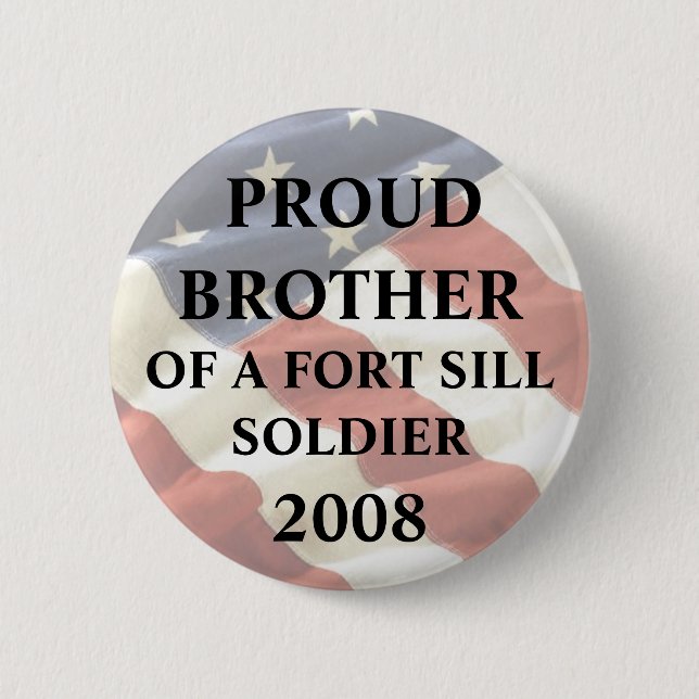 Chapa Redonda De 5 Cm U.S. EJÉRCITO - Fort Sill, AUTORIZACIÓN Brother (Anverso)