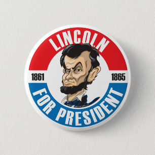 Chapa Redonda De 5 Cm U.S. Presidentes Campaign Button: #16 Lincoln