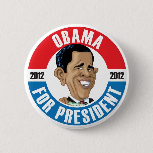 Chapa Redonda De 5 Cm U.S. Presidentes Campaign Button: #44 Obama (Anverso)