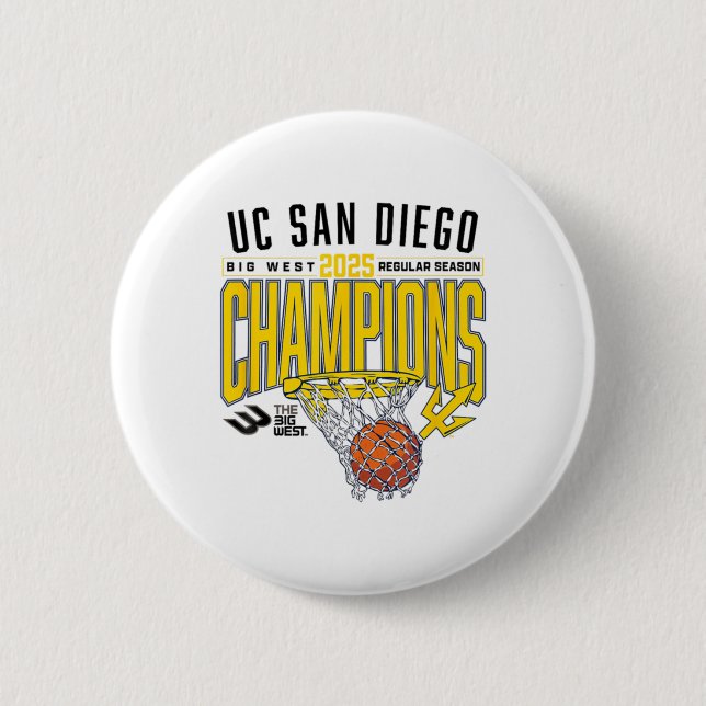 Chapa Redonda De 5 Cm Uc San Diego Tretons 2025 Regular Season Basketbal (Anverso)