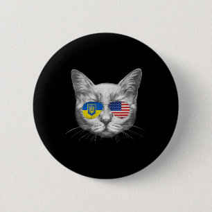 Chapa Redonda De 5 Cm Ucrania bandera de EE. UU. raíces gato ucraniano h