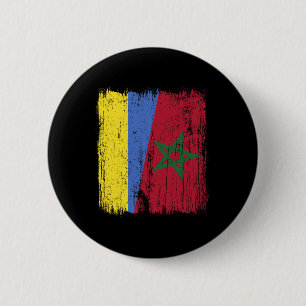 Chapa Redonda De 5 Cm Ucrania Marruecos Media Bandera Ucrania Marruecos