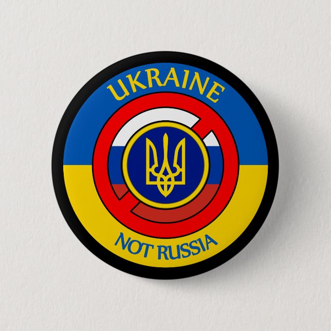 Chapa Redonda De 5 Cm Ucrania - No Rusia (Anverso)