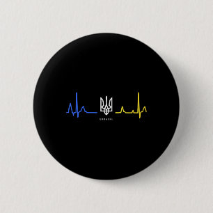 Chapa Redonda De 5 Cm Ucrania Tryzub Bandera Ucraniana Tridente Zelensky
