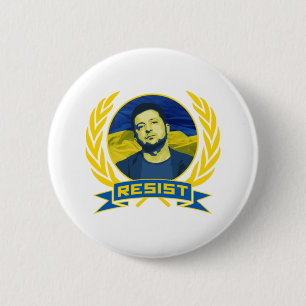 Chapa Redonda De 5 Cm Ucrania Zelensky Resist
