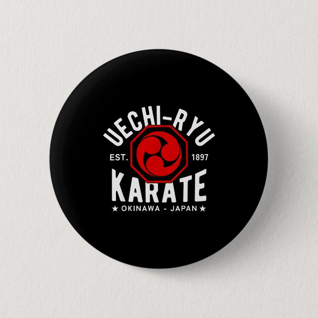 Chapa Redonda De 5 Cm Uechi Ryu Karate Do Martial Arts Japan Tokyo  (Anverso)