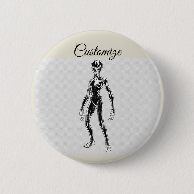 Chapa Redonda De 5 Cm UFO Alien Thunder_Cove (Anverso)