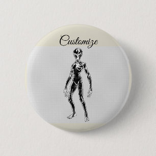 Chapa Redonda De 5 Cm UFO Alien Thunder_Cove