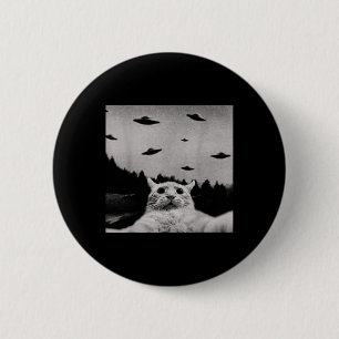 Chapa Redonda De 5 Cm Ufo De Gato Alien Threadraros: Encajar, Cuello red