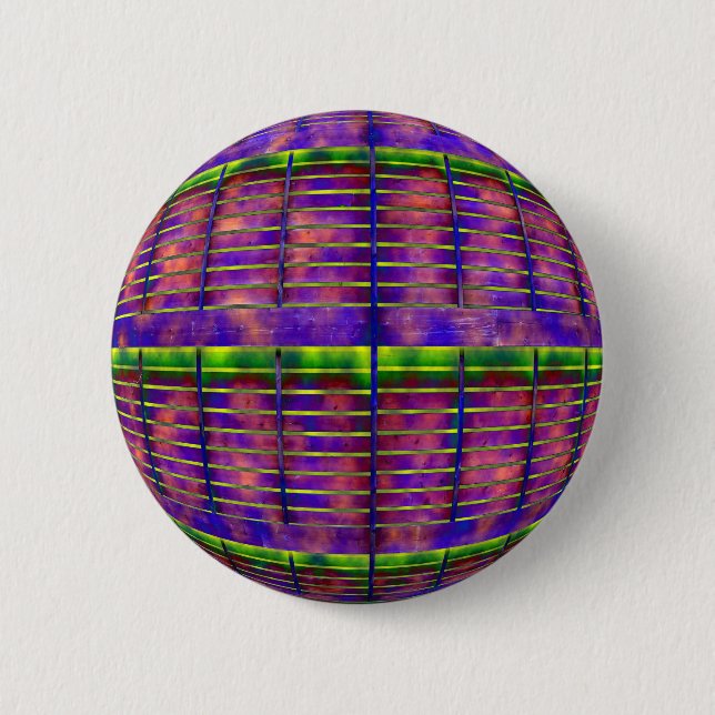 Chapa Redonda De 5 Cm UFO psicodélico (Anverso)
