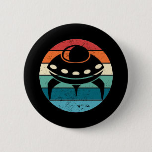 Chapa Redonda De 5 Cm UFO Retro Sunset