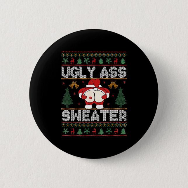 Chapa Redonda De 5 Cm Ugly Sweater Christmas  (Anverso)