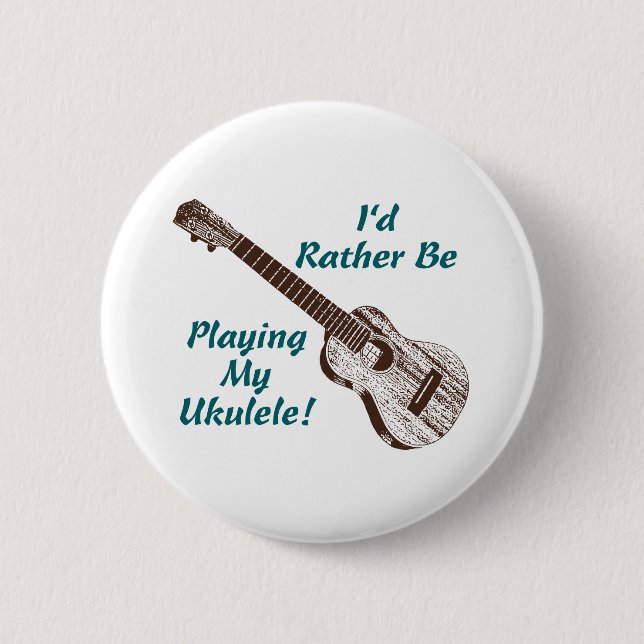Chapa Redonda De 5 Cm Ukulele (Anverso)