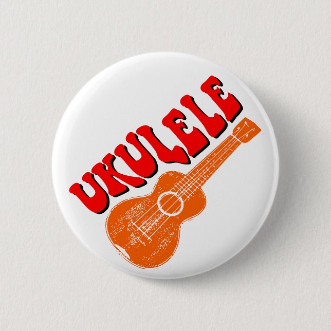 Chapa Redonda De 5 Cm Ukulele Groovy Text Art (Anverso)