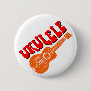 Chapa Redonda De 5 Cm Ukulele Groovy Text Art
