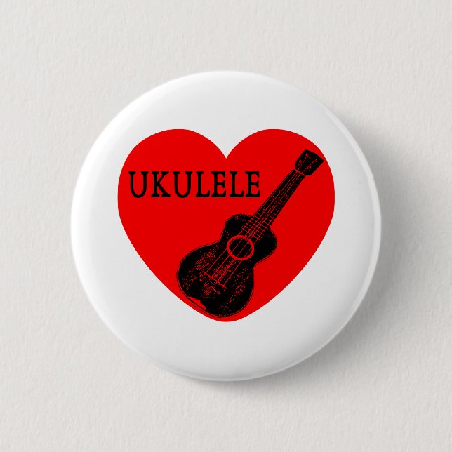 Chapa Redonda De 5 Cm Ukulele Love (Anverso)