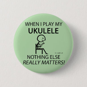 Chapa Redonda De 5 Cm Ukulele Nada Más Importa