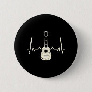 Chapa Redonda De 5 Cm Ukulele Player I Heart Ukulele