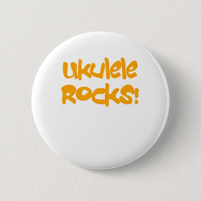 Chapa Redonda De 5 Cm ¡Ukulele Rocks! (Anverso)