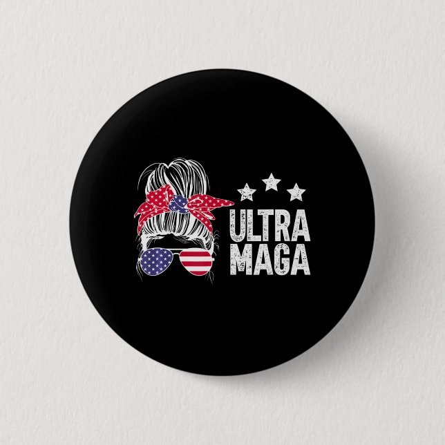 Chapa Redonda De 5 Cm Ultra Maga Messy Bun 5 (Anverso)