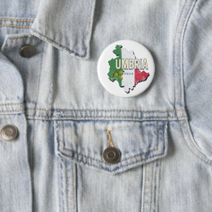 Chapa Redonda De 5 Cm Umbría Italia Región Retro Mapa de recuerdos de ép