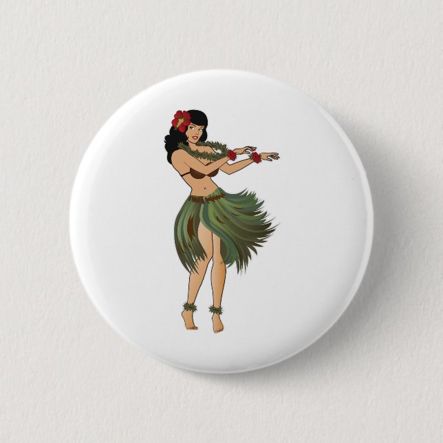 Chapa Redonda De 5 Cm Un baile Chica Hula (Anverso)