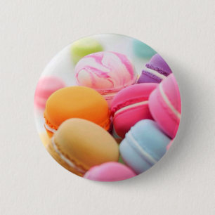 Chapa Redonda De 5 Cm Un delicioso postre colorido francés Macaron