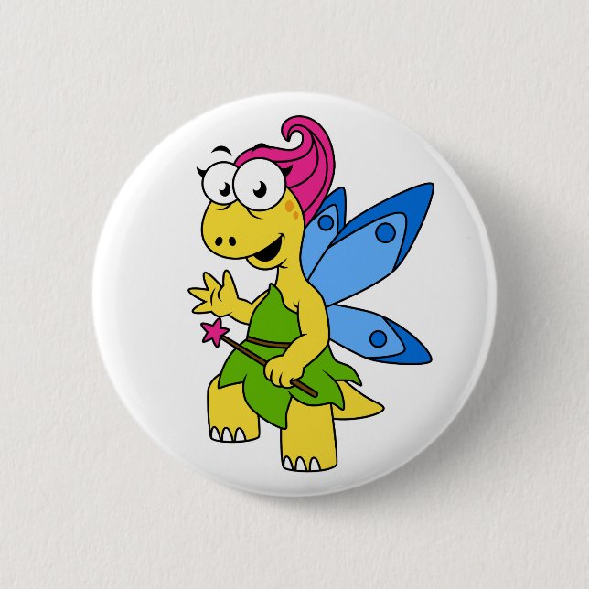 Chapa Redonda De 5 Cm Un dinosaurio de Fairysaur Personalizado. (Anverso)