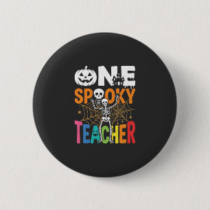 Chapa Redonda De 5 Cm Un diseño de Halloween de un profesor espeluznante