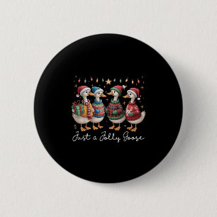 Chapa Redonda De 5 Cm Un divertido pastel de reno de oca
