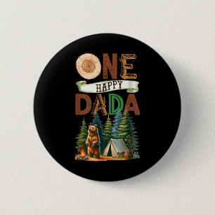 Chapa Redonda De 5 Cm Un Feliz Campista Dada Primer Cumpleaños Oso de Ca