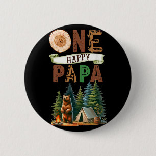 Chapa Redonda De 5 Cm Un feliz papá campista cumpleaños de primer campin