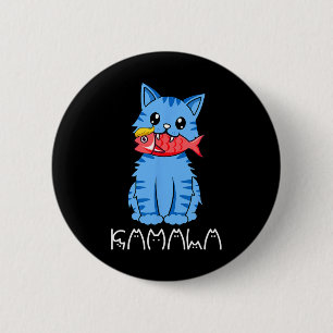 Chapa Redonda De 5 Cm Un gato de Kamala come pescado gracioso Harris Tru