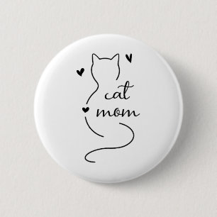 Chapa Redonda De 5 Cm Un gato minimalista lindo, mamá, gato, gatito, gat