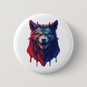 Chapa Redonda De 5 Cm Un ilustracion detallado enfrenta al malvado lobo
