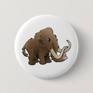 Chapa Redonda De 5 Cm Un mamut lanoso amistoso lindo